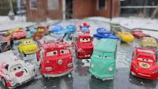 Cars Movie Toys Lost in the Snow | Backyard Adventure!