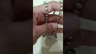 Absolutely gorgeous piece of Durga Mata silver replica in dual tone with earrings