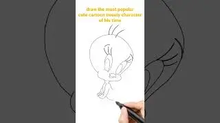 draw the most popular cute cartoon tweety character of his time #shorts #drawing #looneytunes