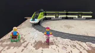 LEGO High Speed Passenger Train What Cycle Boy Mistake On Tracks