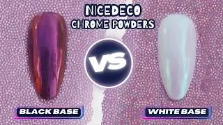 Обзор хромовых пудр NICEDECO ✨ Свотчи черной и белой базы | Стоят ли они своих денег?