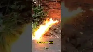 Burning cottonwood fluff!🌱🔥#shorts #interesting #fire #tree