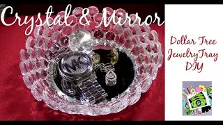 Dollar Tree Crystal & Mirror Jewelry/ perfume Tray or Candle Holder DIY