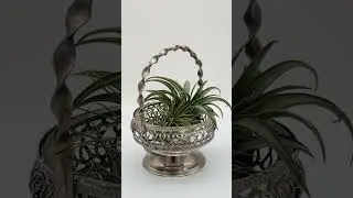 England Silver Metal Basket Holder Bowl Air Plants