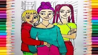 Girl Characters in KPop Demon Hunters | Painting & Coloring Art | COLORFULWORLD