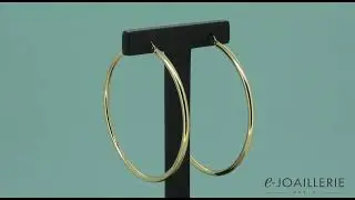 www.e-joaillerie.com - Boucles d'oreilles or jaune 18 carats cr&eacute;oles 50 mm