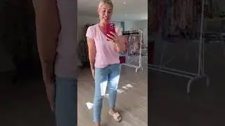 Pale Pink Basic V neck Tee by Green Apple Fashion