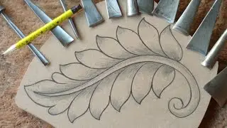 Easy carving beautiful leaf how to wood carving