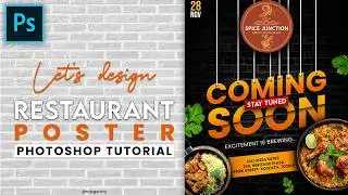 Restaurant Flyer Design in Photoshop | Easy Food Poster Tutorial #photoshoptutorial