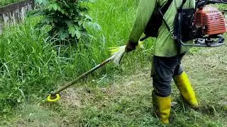 CUT HIGH GRASS WITH OGAWA GRASS MACHINE