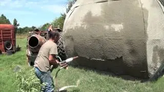 Terry & Josh Spraying Concrete