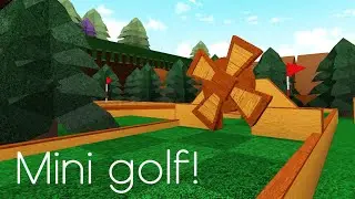 Mini golf game with my friend build a boat ROBLOX
