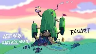Watercolor Paint Adventure Time tree house