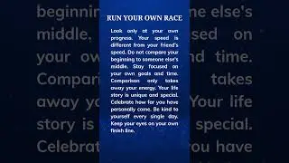 RUN YOUR OWN RACE #motivation #readingeanglish #learnenglish #manifestation #english #affirmations