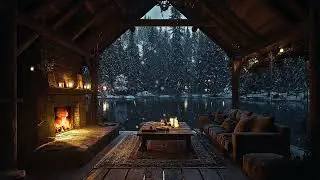 Winter Cabin Escape | Crackling Fireplace & Snowy Forest Ambience