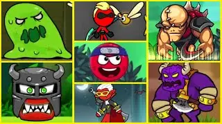 Stickman Adventure - Stickman Go - Red Ninja Hero 4 - Bounce Ball Adventure - Fight First Bosses