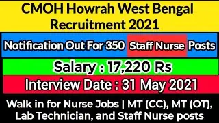 CMOH Howrah Recruitment 2021 | Wb Health Recruitment 2021 | West Bengal Government Jobs  #Westbengal