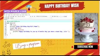 HAPPY BIRTHDAY wish in C Language || Birthday wish in c  ||  #shorts || #code