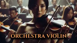 Soulful Violin Solo: Elegant Young Woman Performs Emotional Melodies in Serene Classical Hall