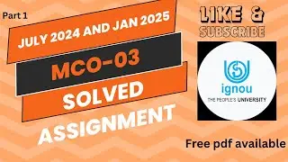 MCO-03 Solved Assignment July 2024 and Jan 2025