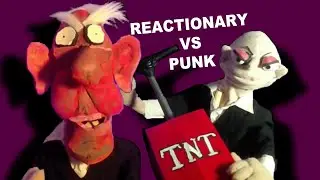 British Punk Puppet vs Reactionary who don&rsquo;t like satire puppet & cartoon comedy 🤪🧨💥🤣 | Erica Crooks