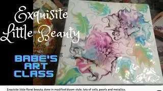 Exquisite little floral beauty, done in modified  bloom style, lots of cells, pearls and metallics.