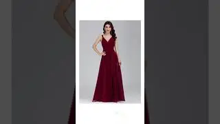 Buy Online - Women's Elegant V Neck Floor Length  Bridesmaid Dresses #shorts