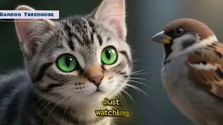 Bamboo Treehouse &ndash; Episode 8 🐦 | A Gentle Visitor | Quiet Connection 🌿🐱#shorts #tranding #viralvideo
