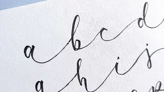 Fancy lettering with brushpen. Calligraphy small letter brushpen writing. Cursive writing.