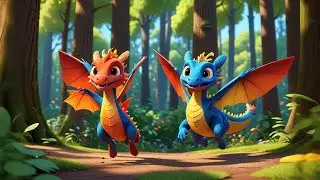 Four Dancing Dragons Wiggle and Twirl | Fun Movement Song for Kids | Preschool Rhymes and Learning