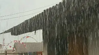 Rain Dripping From Rooftop | Cozy Village Rain Sounds ASMR