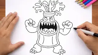 How to Draw a Cola Monster Easy | Funny Drink Monster Drawing Tutorial