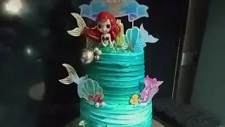 Little Mermaid Cake || Easy and Simple Cake Decoration || 2' Tier Cake Design