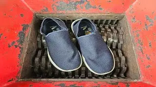 Skechers Women's Blue and White Trainers vs Fast Shredder Machine | Oddly Satisfying Videos!