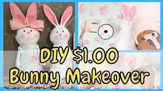 DIY DOLLAR TREE EASTER BUNNY MAKEOVER TUTORIAL | HOW TO MAKEOVER $1.00 BUNNY NO SEW