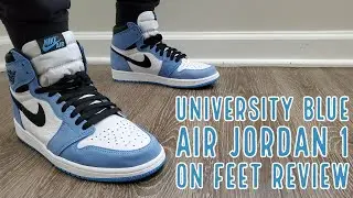 Air Jordan 1 Retro High OG UNC University Blue On Feet Review (555088 134)