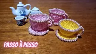 COMO FAZER XÍCARA DE CROCHÊ/AMIGURUMI, FÁCIL PARA LEMBRANCINHA. #xicaradecroche
