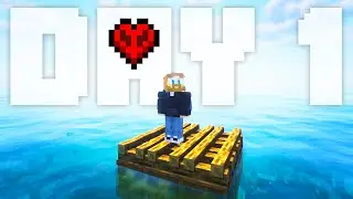DAY 1 Stranded On A RAFT In Minecraft Hardcore!