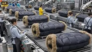 Inside a South Korean Down Jacket Factory | How Duck Down Puffer Jackets Are Mass-Produced