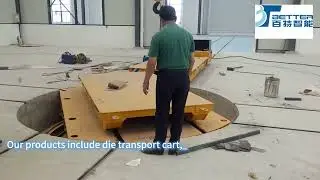 Customized Electric Turntable Rail Transfer Cart #materialhandling #factoryautomation#rail #trolley