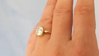 Lab Grown Diamond Engagement Ring, 14k Solid Gold Ring, Cushion Cut Lab Diamond Ring