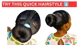 Quick Natural donut bun hairstyle you can do at home