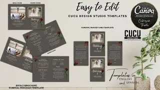 CANVA FUNERAL TEMPLATE | MINIMALIST FUNERAL PROGRAM AND PRAYER CARD TEMPLATE | FP102