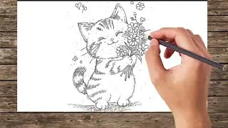 Feline Elegance | Beautiful Cat Drawing Tutorial