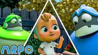 atrapado en el medio 🤖 El Robot ARPO y el bebé 👶 Caricaturas y dibujos animados para niños