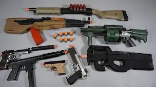 M32 MSGL Grenade launcher Toy Gun - P90 Airsoft - M870 Shot Gun - M9 Beretta - Toy Guns Collection