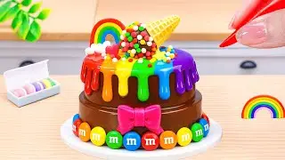How to Make Rainbow Cake Recipe With Chocolate🌈 Easy & Colorful Cake Decorating 🍫 HT Mini Cakes