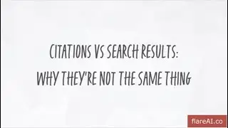 🤯 Citations vs Search Results: Why They&rsquo;re Not the Same Thing (flareAI)