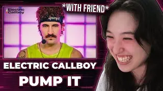 Japanese Girl & Friend Reacts To: Electric Callboy - PUMP IT