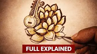 How to draw Lotus flower with sitar in mehndi design.#hennaartbyradhika #kpmehandiart #trending